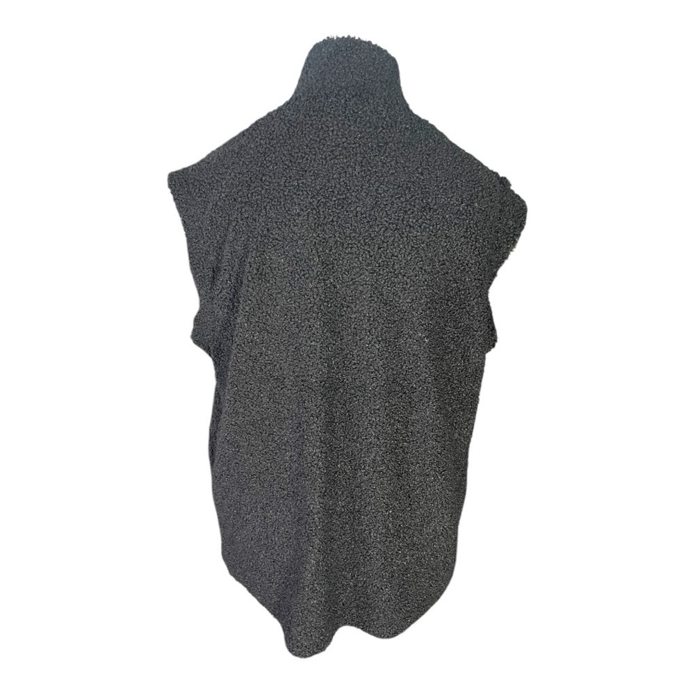 White Birch Black Sherpa Sleeveless Vest - S - Picture 3 of 6